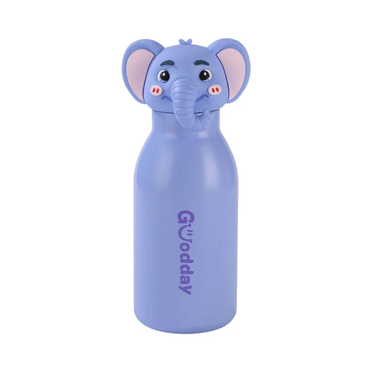 Taza de agua de acero inoxidable para niños con cabeza de dibujos animados de 450 ml