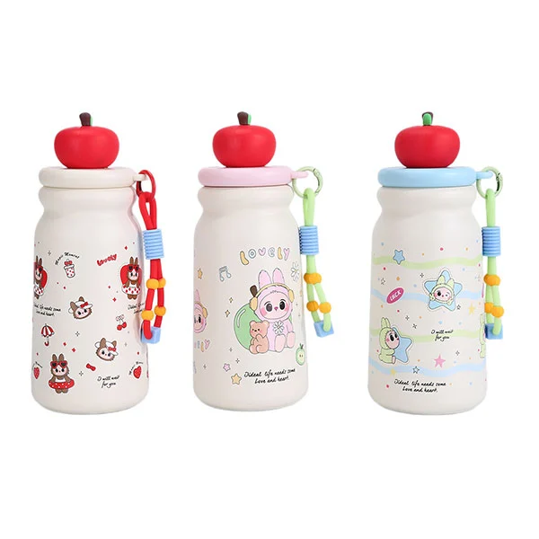 Taza de acero inoxidable de dibujos animados para niños
