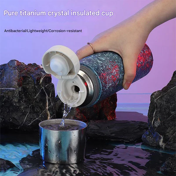 Titanium Bottle Features A Leak Proof Cap